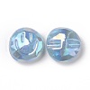 Rainbow Iridescent Plating Acrylic Beads OACR-A010-05C-1