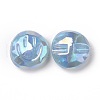 Rainbow Iridescent Plating Acrylic Beads OACR-A010-05C-1