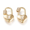 Brass Micro Pave Clear Cubic Zirconia Screw Carabiner Lock Charms ZIRC-K086-12G-2