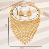 Alloy Geometric Pattern Tassel Necklace & Earrings Set for Wedding Bride OF5309-2