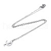 Non-Tarnish 201 Stainless Steel Kitten Pendant Necklaces NJEW-S105-JN588-40-1-2