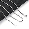 1.5mm Rack Plating Brass Box Chain Necklaces for Women Men MAK-L044-30P-1