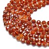 Natural Red Striped Agate/Banded Agate(Dyed & Heated) Beads Strands G-C116-A28-02-3