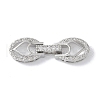 Rack Plating Brass Micro Pave Clear Cubic Zirconia Fold Over Clasps KK-NH0002-03A-P-1