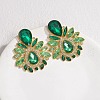 304 Stainless Steel Glass Stud Earrings EJEW-M095-15G-02-1