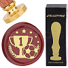 Brass Wax Seal Stamps with Rosewood Handle AJEW-WH0412-0128-1