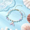 Glass Beads Braided Bead Bracelets for Women BJEW-JB11732-2