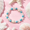 Synthetic Turquoise Beaded Stretch Bracelets BJEW-JB11861-1