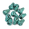 Dyed Synthetic Turquoise 3 Hole Guru Beads G-C198-01B-05-1
