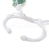 Dyed Natural Quartz Crystal & Green Aventurine Nugget Braided Bead Bracelets BJEW-TA00405-3