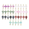 35Pcs 7 Colors Two Tone Cross Acrylic Connector Charms PALLOY-JF03528-01-1