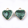 Electroplate Synthetic Malachite Pendants X-G-T112-03D-2