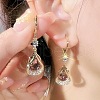 Teardrop Alloy Rhinestone Hoop Earrings FS-WG8F333-03-1