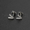Brass Micro Pave Clear Cubic Zirconia Stud Earrings FS-WGC2F12-22-1