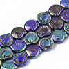 Electroplate Glass Beads Strands X-EGLA-S190-01B-1