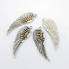 Antique Silver Plated Alloy Wing Big Pendants ALRI-N019-06-3