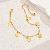 Simple and Fashionable Brass Round Coin Tassel Anklets for Women RB4557-5