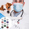 12Pcs 6 Colors Paw Print Alloy Enamel Stethoscope Pendant Decorations HJEW-OC00055-6
