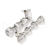 Rack Plating Platinum Tone Brass Cubic Zirconia Studs Earrings for Women EJEW-H310-01P-05-2