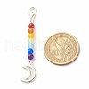 Chakra Theme Natural & Dyed Malaysia Jade Beaded Pendant Decorations HJEW-JM00642-01-2