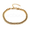 304 Stainless Steel Cuban Link Bracelets for Men Women BJEW-Q038-05G-4