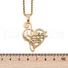 304 Stainless Steel Musical Note Heart Quote Pendant Necklaces NJEW-K283-03G-3