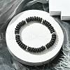 Dyed Natural Lava Rock Flat Round Beaded Stretch Bracelets for Women BJEW-JB09715-02-2