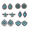 12Pcs 6 Style Tibetan Style Alloy Pendants FIND-SZ0002-37-1