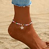 Bohemian Glass Seed Beads Anklets WG37F25-03-1