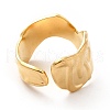 Ion Plating(IP) 304 Stainless Steel Chevron Arrow Open Cuff Ring for Women RJEW-F131-15G-3