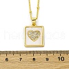 Brass Micro Pave Clear Cubic Zirconia Pendant Necklaces NJEW-C071-05C-G-5