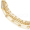 Brass Paperclip Chains Bracelets BJEW-JB11808-3