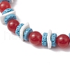 Round Natural Dyed Malaysia Jade Beads Stretch Bracelets BJEW-JB11818-03-3