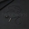 Alloy Cuboid Pendant Necklaces & Curb Chain Bracelets & Rings Sets FS-WG20982-01-1