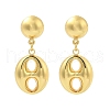 Oval 304 Stainless Steel Stud Earrings for Women EJEW-A125-39G-4