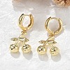 Brass Cherry Hoop Earrings EJEW-R016-04P-1
