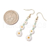 2Pairs 2 Styles Flower Natural Freshwater Shell Leverback & Dangle Earring Sets EJEW-JE06338-4
