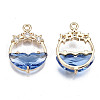 Faceted Transparent Glass Pendants X-GLAA-T020-18A-2