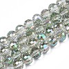 Electroplate Transparent Glass Beads Strands EGLA-N002-15-B01-1