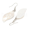 Rack Plating Brass Natural White Shell Dangle Earrings EJEW-N055-52H-2