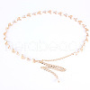 Leaf Alloy with Plastic Pearl Waist Beads FS-WGE56DF-01-4