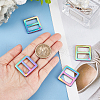 Rainbow Color Alloy Slider Buckles FIND-WH0112-76-3