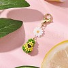 Avocado Glass Seed Beaded Pendant Decorations HJEW-MZ00184-2