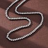 4MM Solid Round 304 Stainless Steel Beaded Necklaces NJEW-Q013-10P-1
