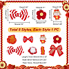 Chinese New Year Bowknot Flower Cloth Alligator Hair Clips Set OHAR-WH0021-31B-2