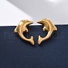 304 Stainless Steel Dolphin Stud Earrings EJEW-R028-01G-1