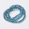 Electroplate Transparent Glass Beads Strands EGLA-A034-T8mm-S18-2