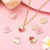 8Pcs 4 Colors Alloy Enamel Pendants ENAM-YW0004-31-5