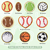 AHADERMAKER 10 Styles Acrylic Fiber Glitter Powder Embroidery Sew on Appliques PATC-GA0001-41-2