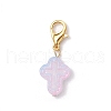 Transparent Glass Cross Pendant Decorations HJEW-JM03349-02-4